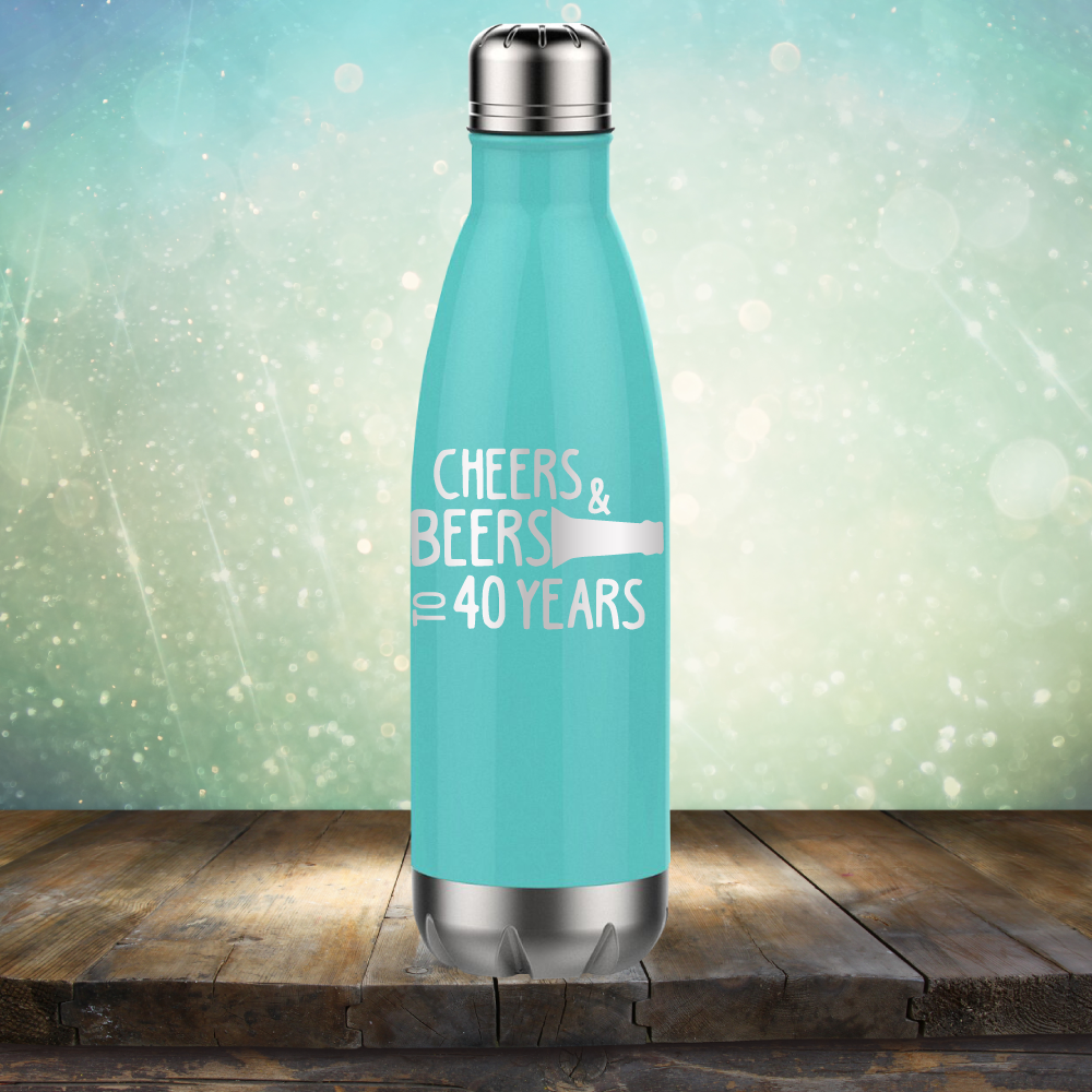 Cheers &amp; Beers to 40 Years - Laser Etched Tumbler Mug