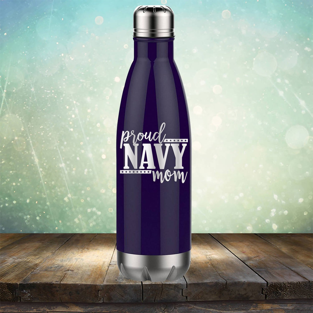 Proud Navy Mom - Laser Etched Tumbler Mug