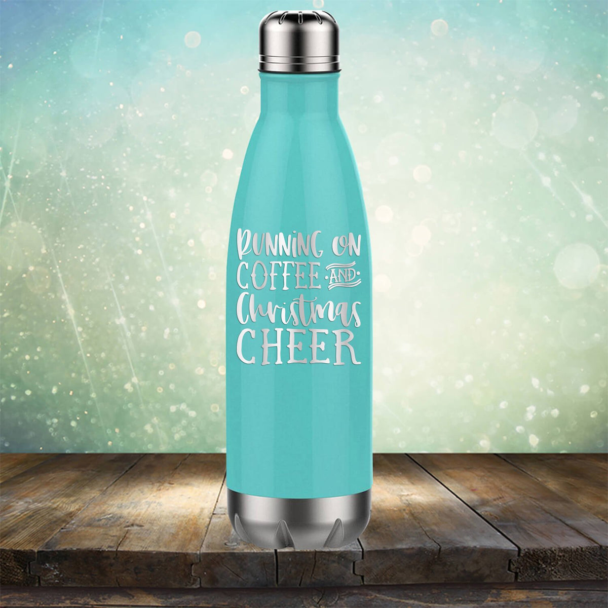 Running on Coffee and Christmas Cheer - Laser Etched Tumbler Mug