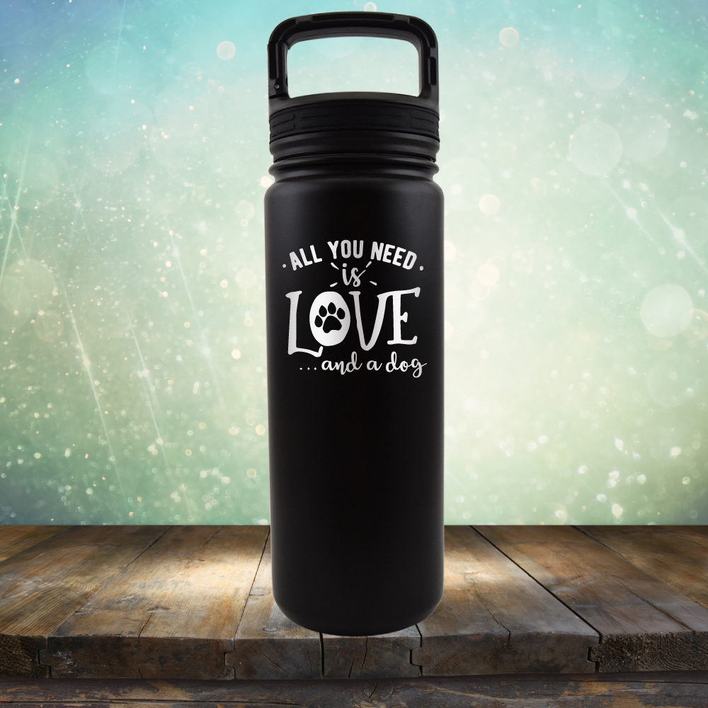 All You Need is Love and A Dog - Laser Etched Tumbler Mug
