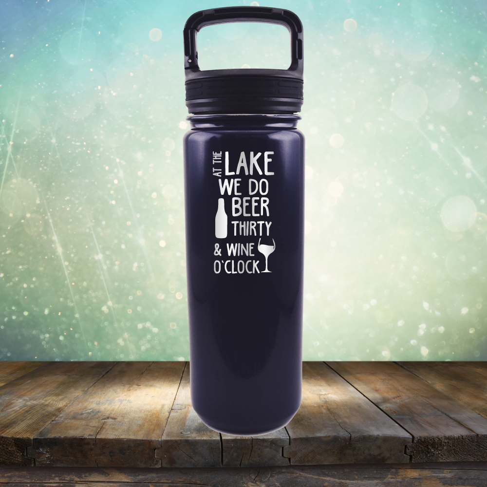 At the Lake We Do Beer Thirty &amp; Wine&#39;O Clock - Laser Etched Tumbler Mug