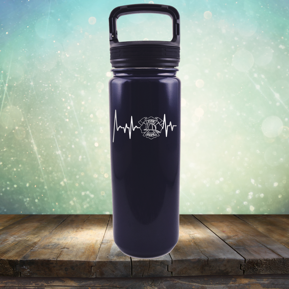 Firefighter Heartbeat - Laser Etched Tumbler Mug