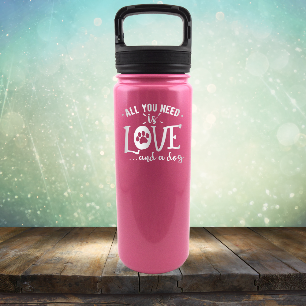 All You Need is Love and A Dog - Laser Etched Tumbler Mug