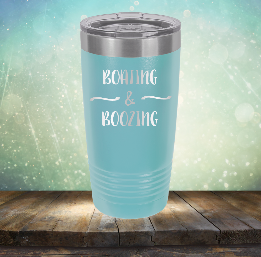 Boating &amp; Boozing - Laser Etched Tumbler Mug