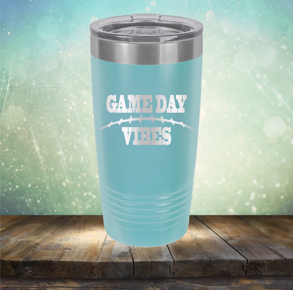 Game Day Vibes Football - Laser Etched Tumbler Mug