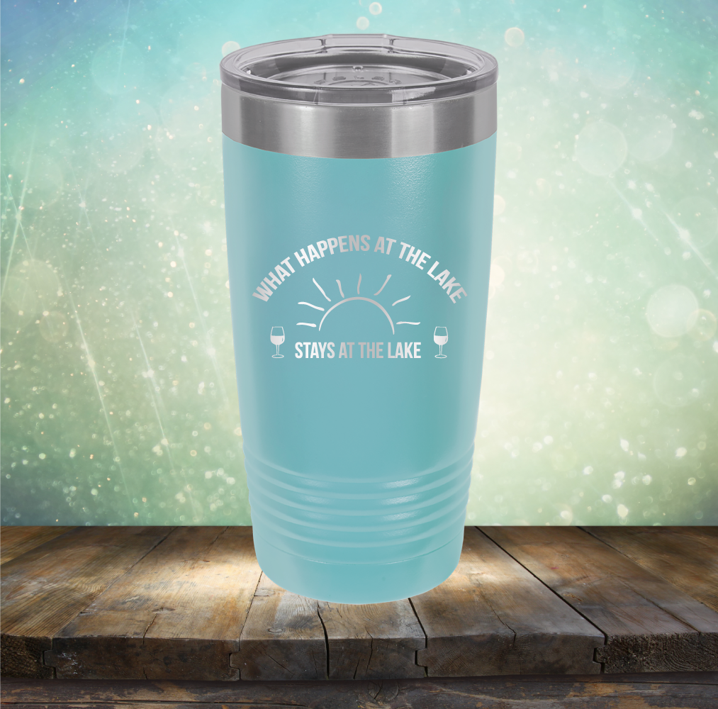 What Happens at the Lake Stays at the Lake - Laser Etched Tumbler Mug