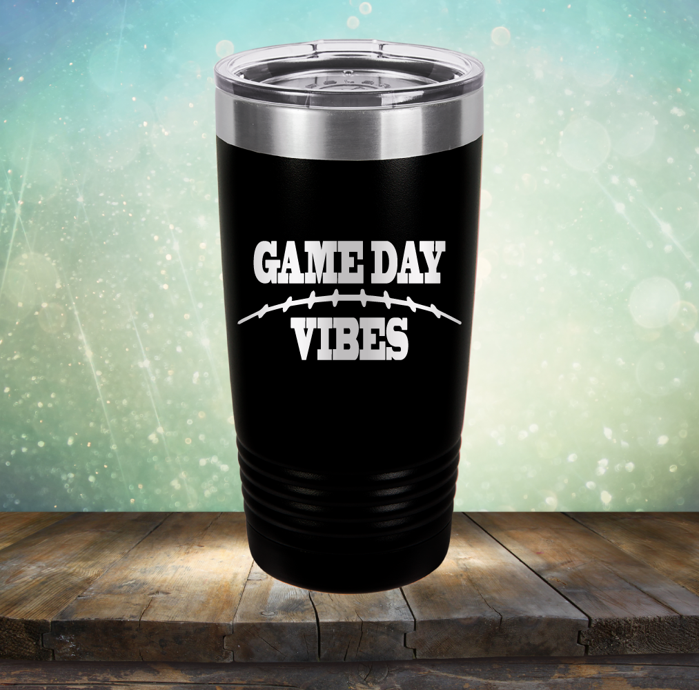 Game Day Vibes Football - Laser Etched Tumbler Mug