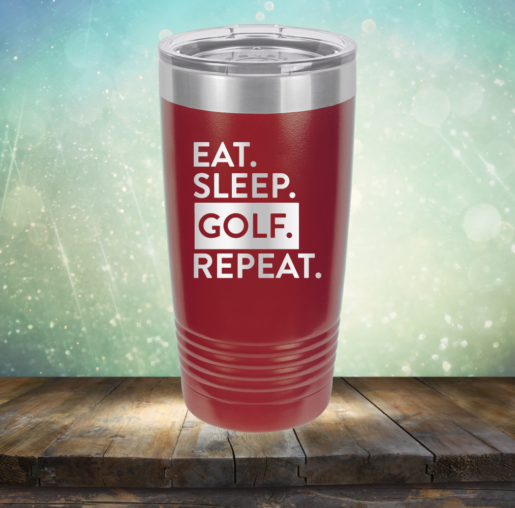 Eat Sleep Golf Repeat - Laser Etched Tumbler Mug