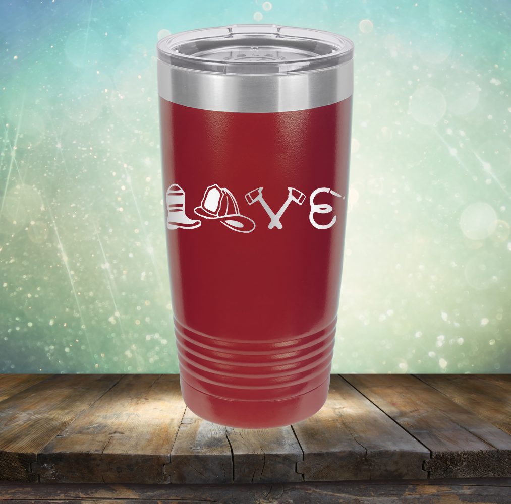 Firefighter Love - Laser Etched Tumbler Mug