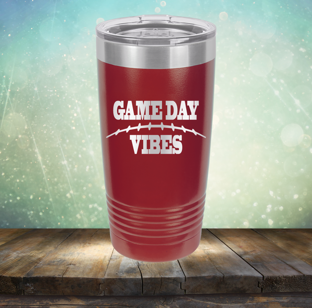Game Day Vibes Football - Laser Etched Tumbler Mug