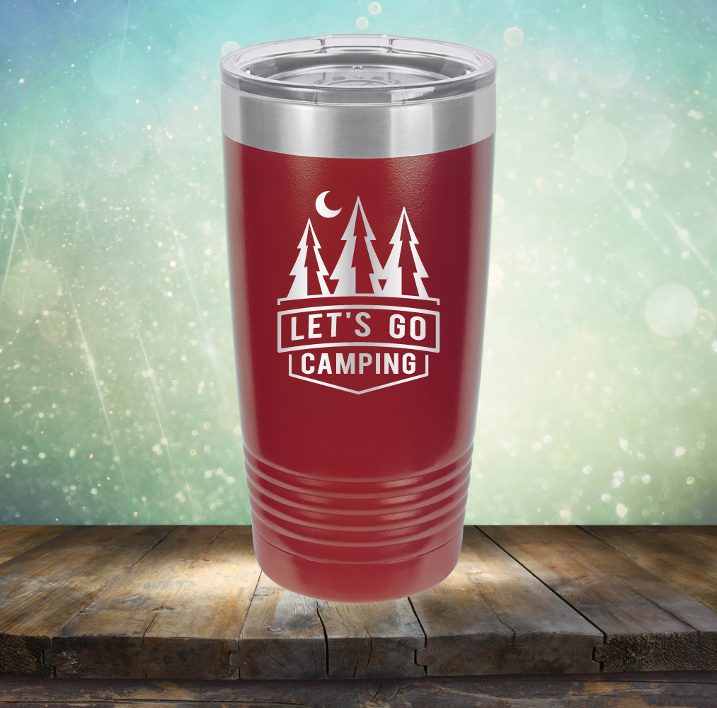 Let&#39;s Go Camping - Laser Etched Tumbler Mug