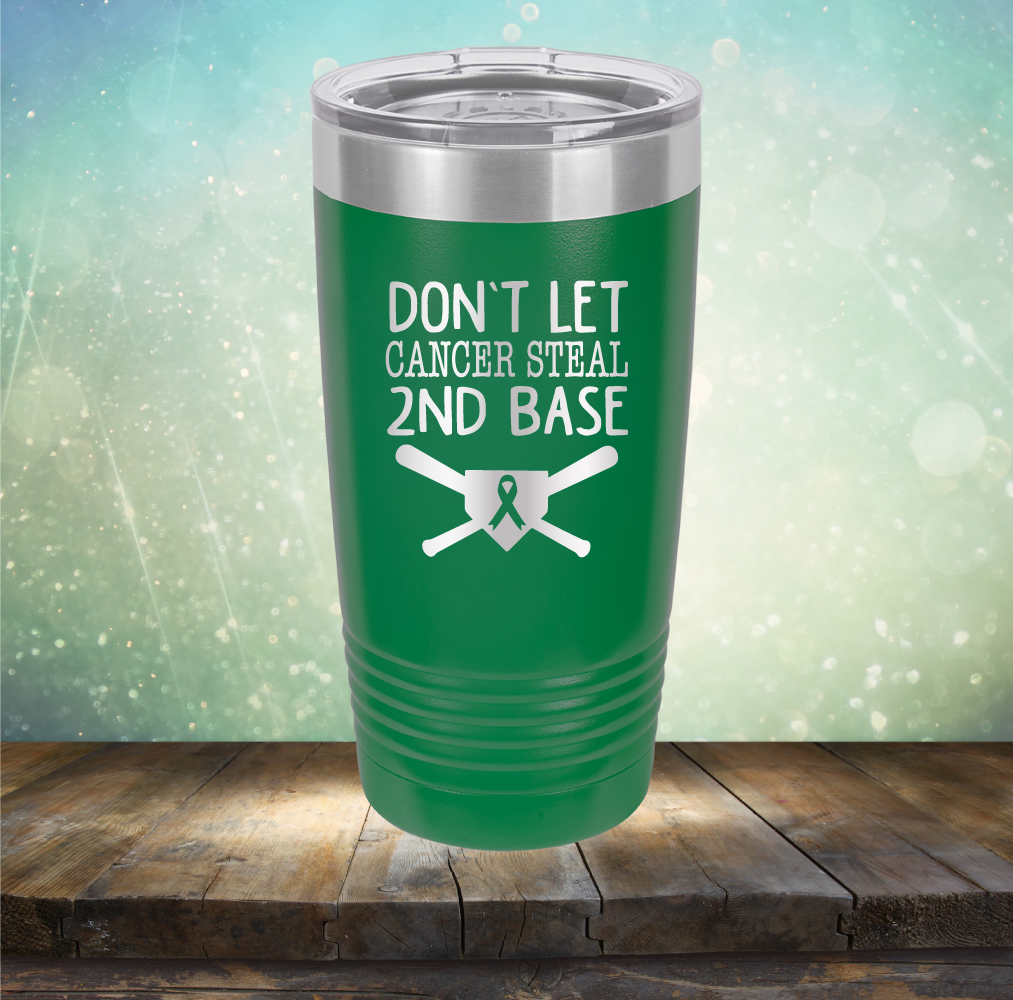 Don&#39;t Let Cancer Steal 2nd Base - Laser Etched Tumbler Mug