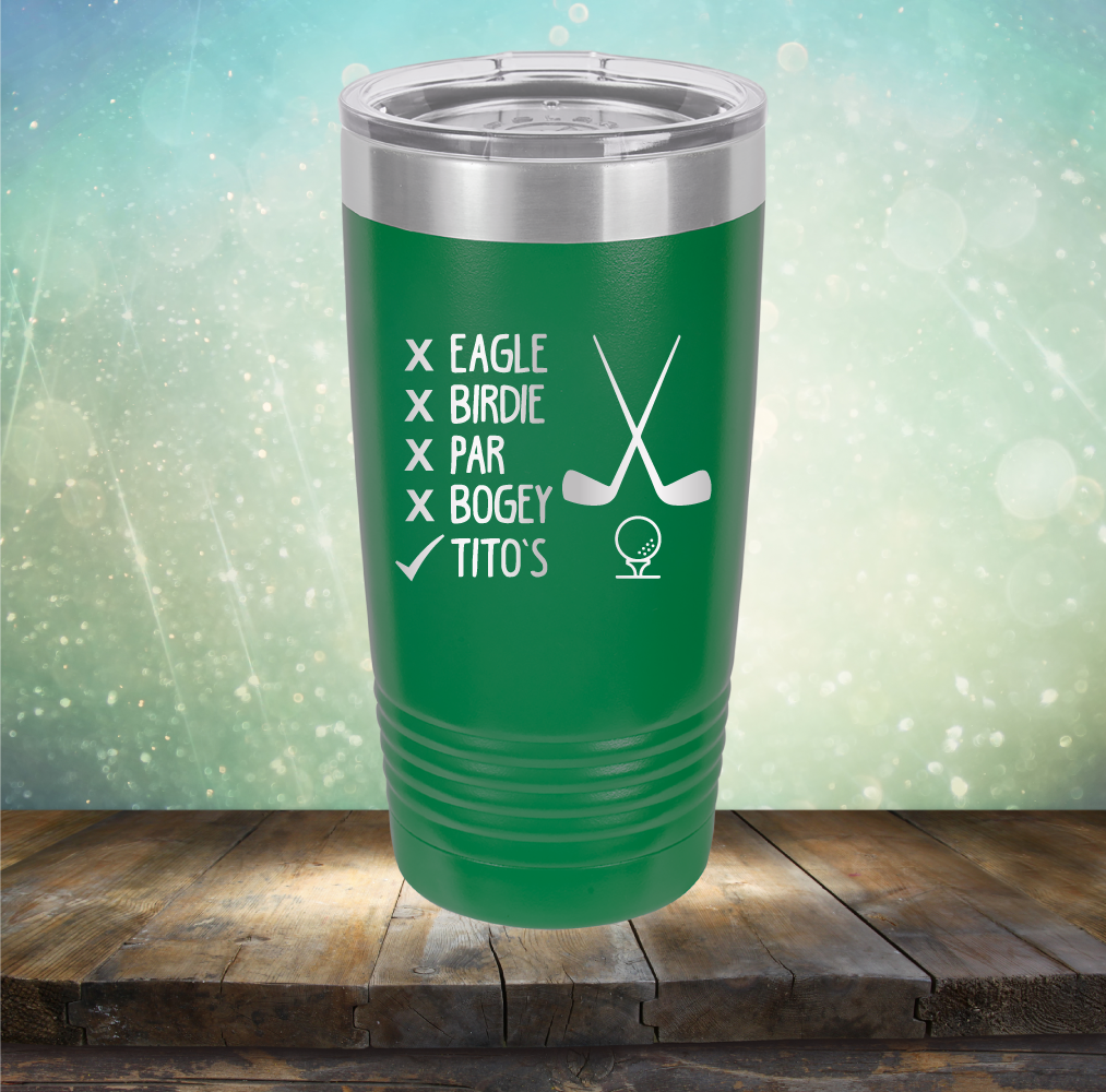 Eagle Birdie Par Bogey Tito&#39;s - Laser Etched Tumbler Mug