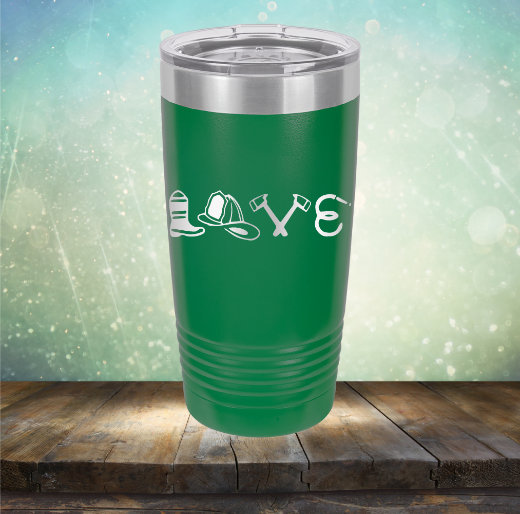 Firefighter Love - Laser Etched Tumbler Mug