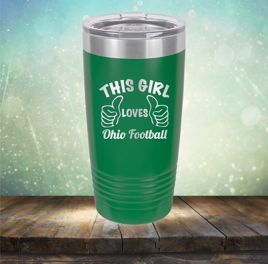 This Girl Loves Ohio Football - Laser Etched Tumbler Mug