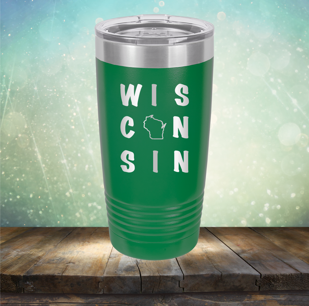 Wisconsin Written Out - Laser Etched Tumbler Mug