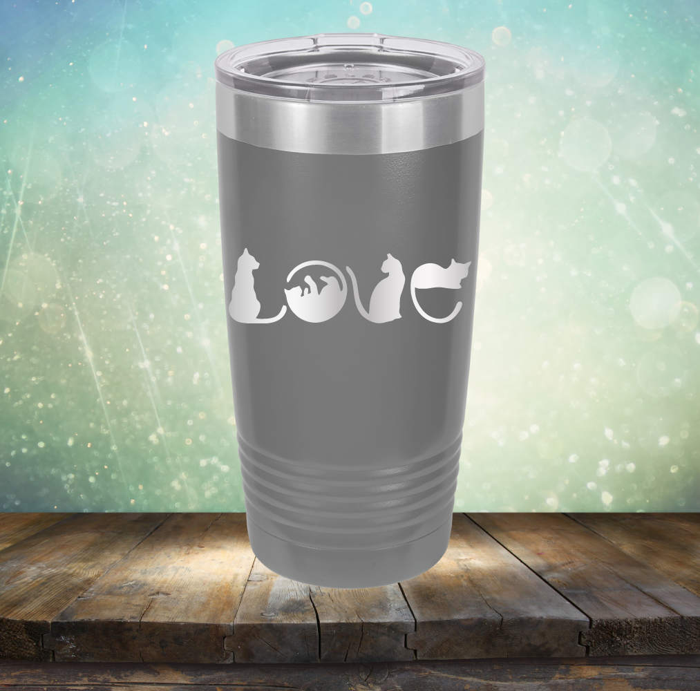 Cat Love - Laser Etched Tumbler Mug
