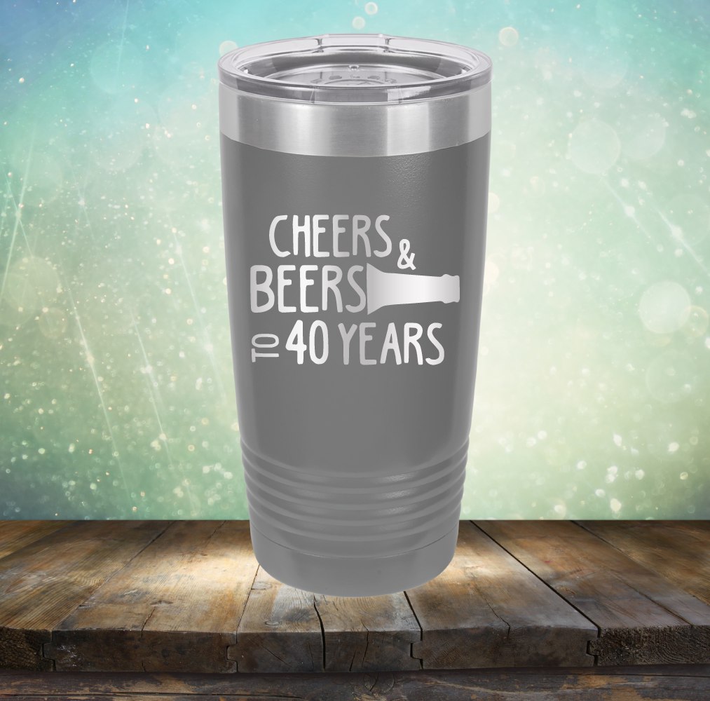 Cheers &amp; Beers to 40 Years - Laser Etched Tumbler Mug