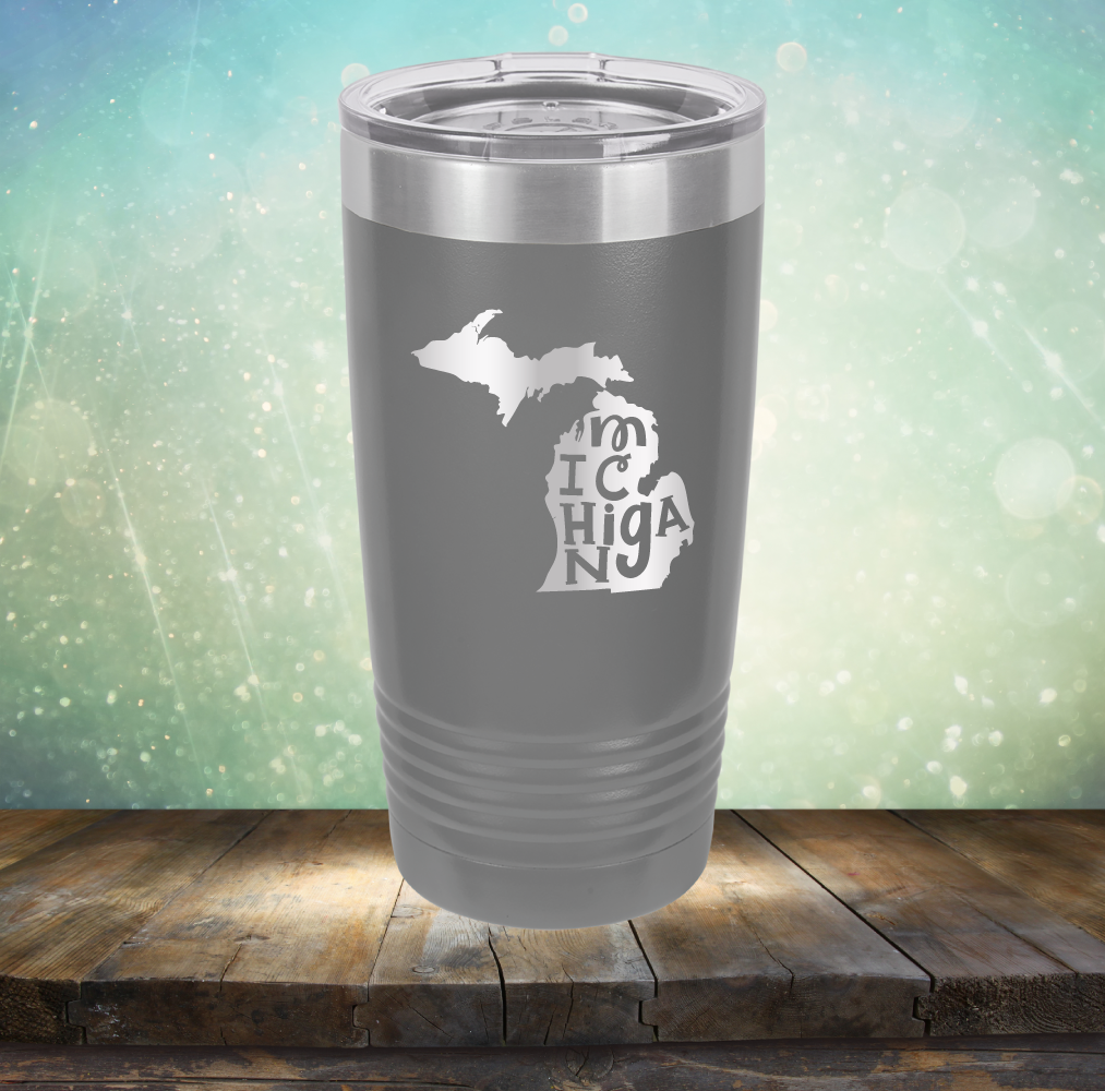 Michigan Outline - Laser Etched Tumbler Mug