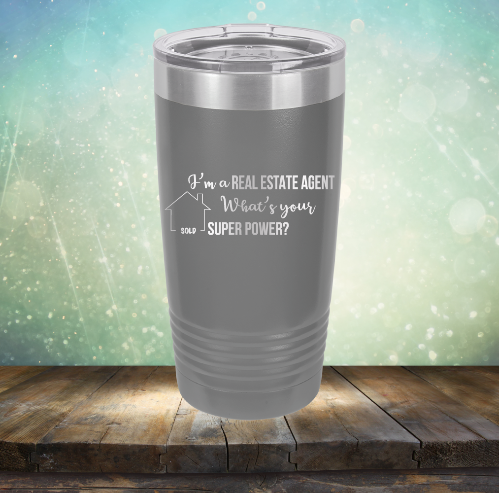 Real Estate Agent Super Power - Laser Etched Tumbler Mug