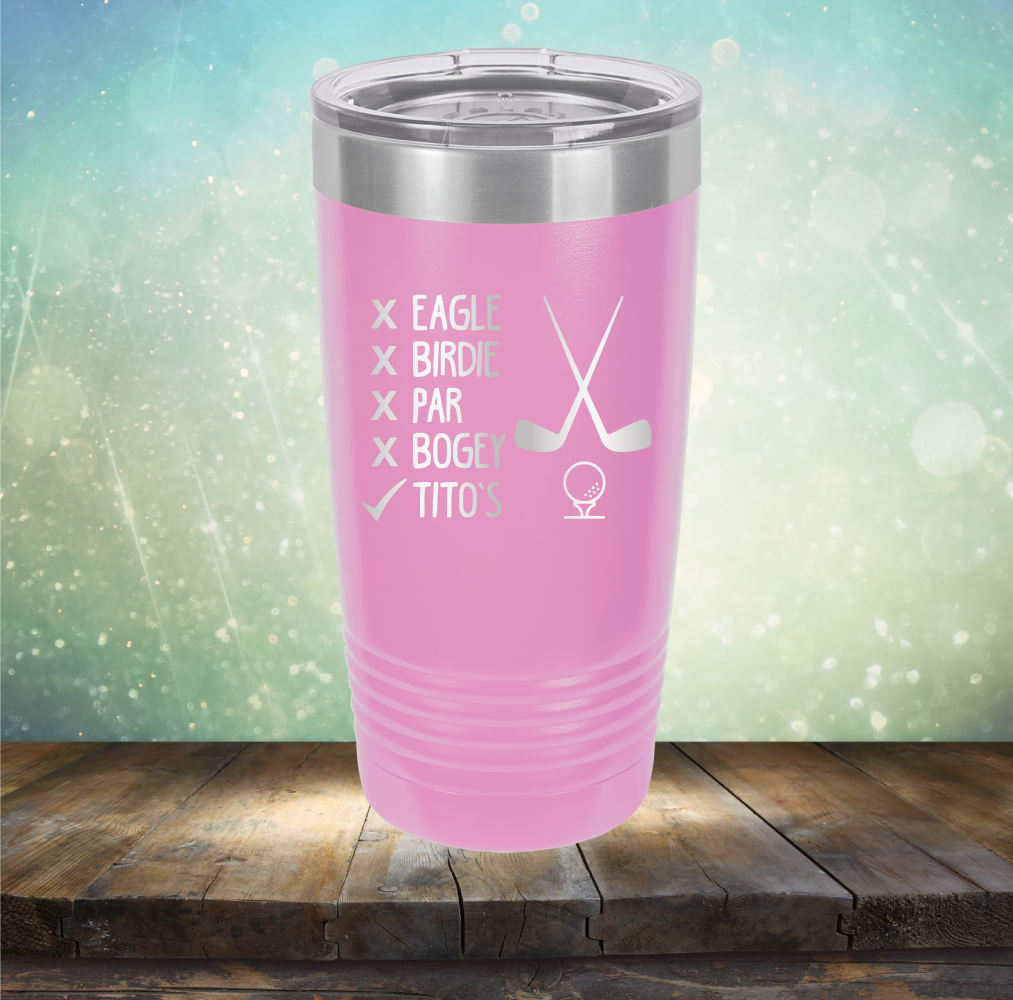 Eagle Birdie Par Bogey Tito&#39;s - Laser Etched Tumbler Mug