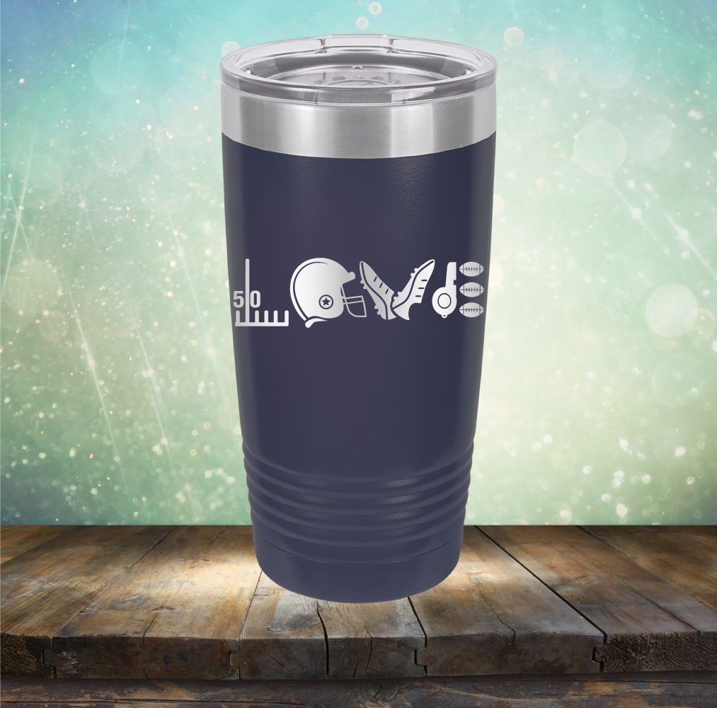 Football Love - Laser Etched Tumbler Mug