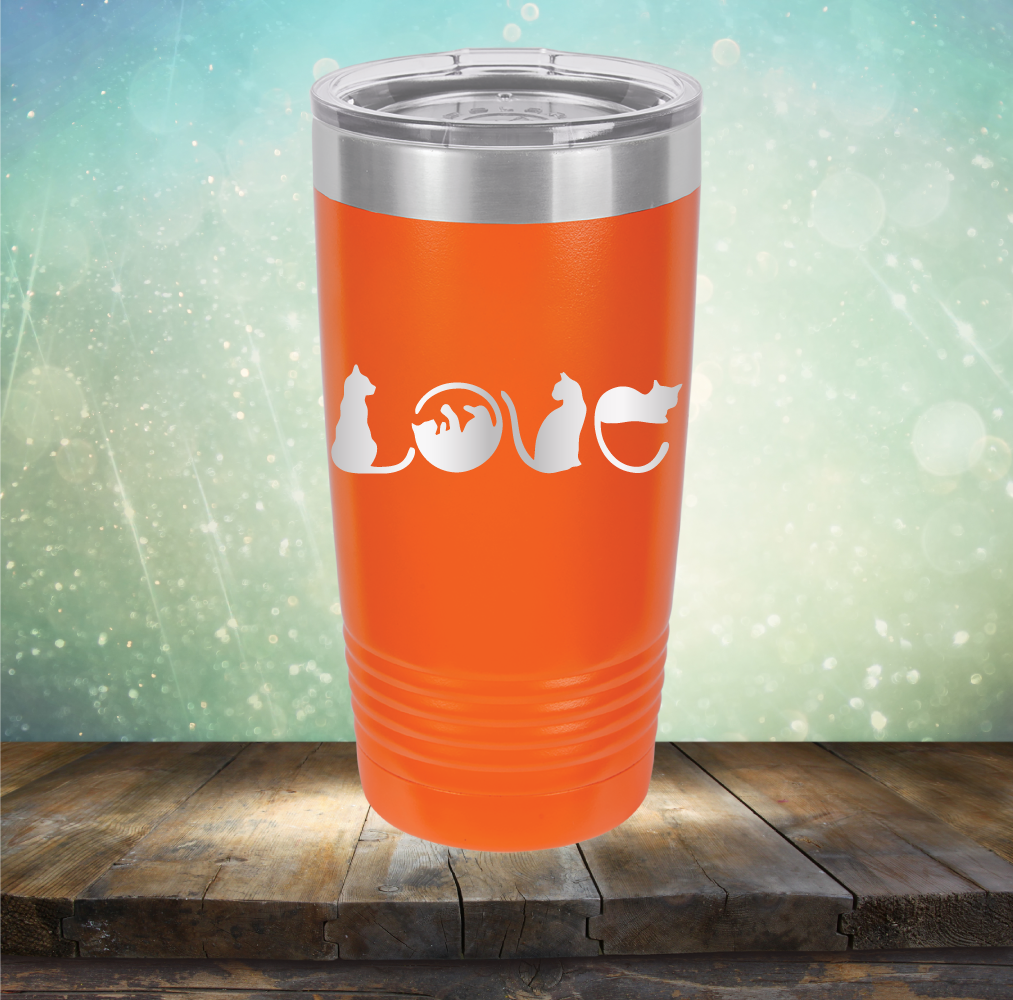 Cat Love - Laser Etched Tumbler Mug