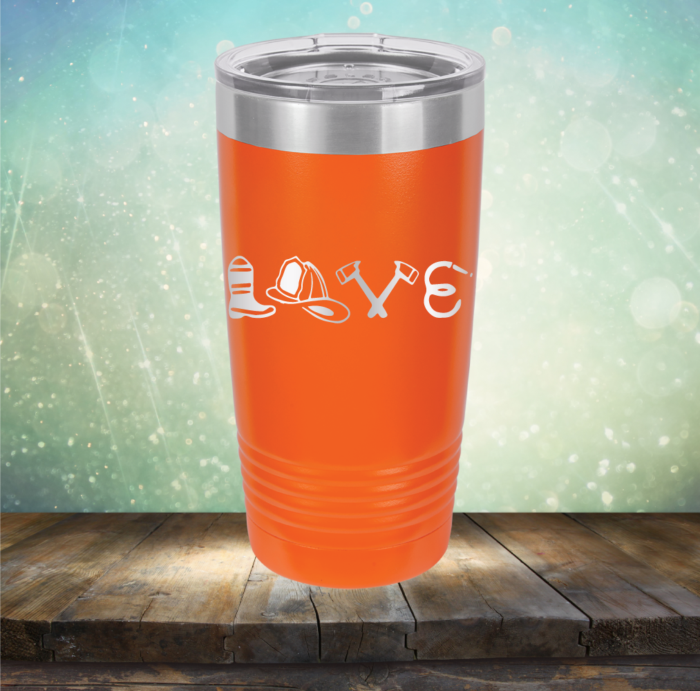 Firefighter Love - Laser Etched Tumbler Mug