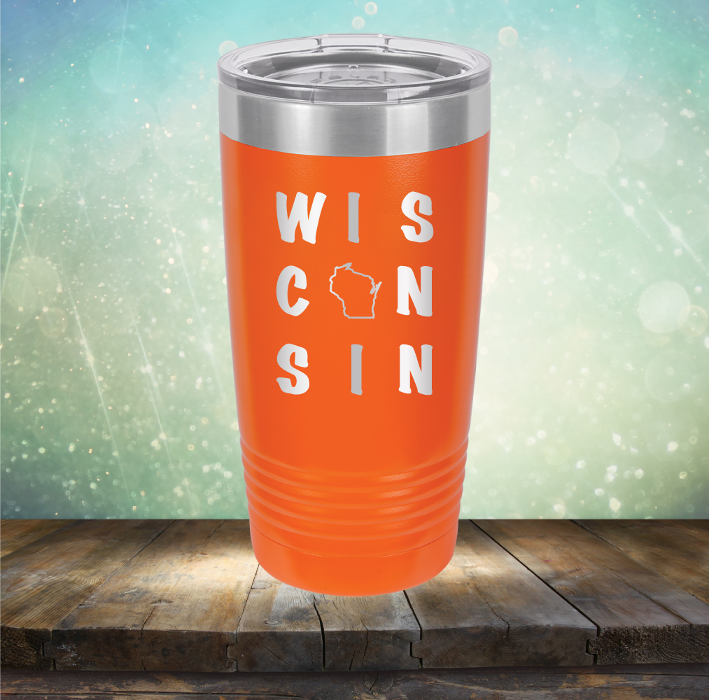 Wisconsin Written Out - Laser Etched Tumbler Mug