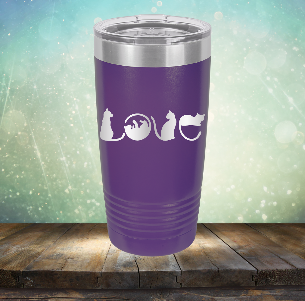 Cat Love - Laser Etched Tumbler Mug