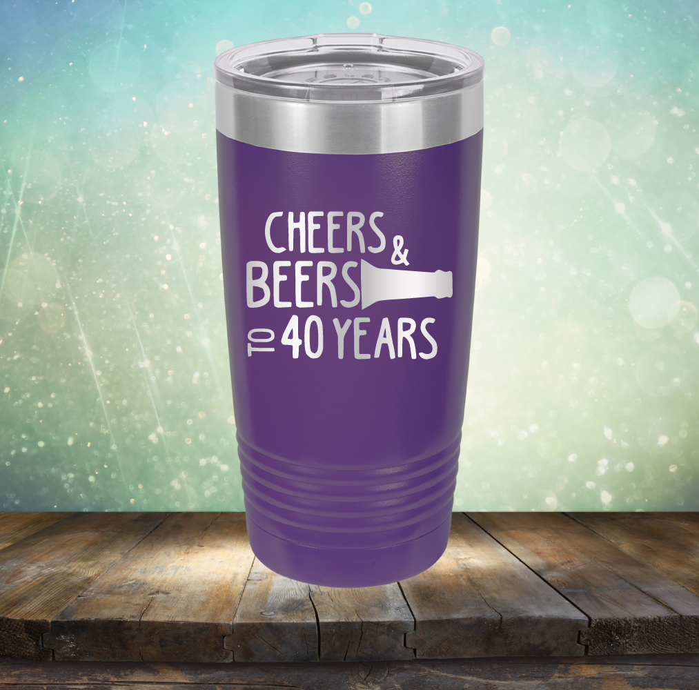 Cheers &amp; Beers to 40 Years - Laser Etched Tumbler Mug