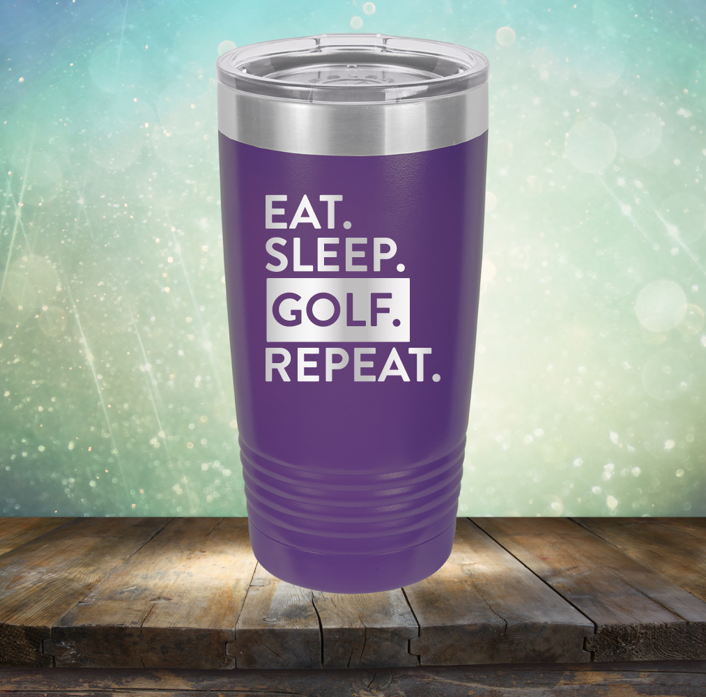 Eat Sleep Golf Repeat - Laser Etched Tumbler Mug