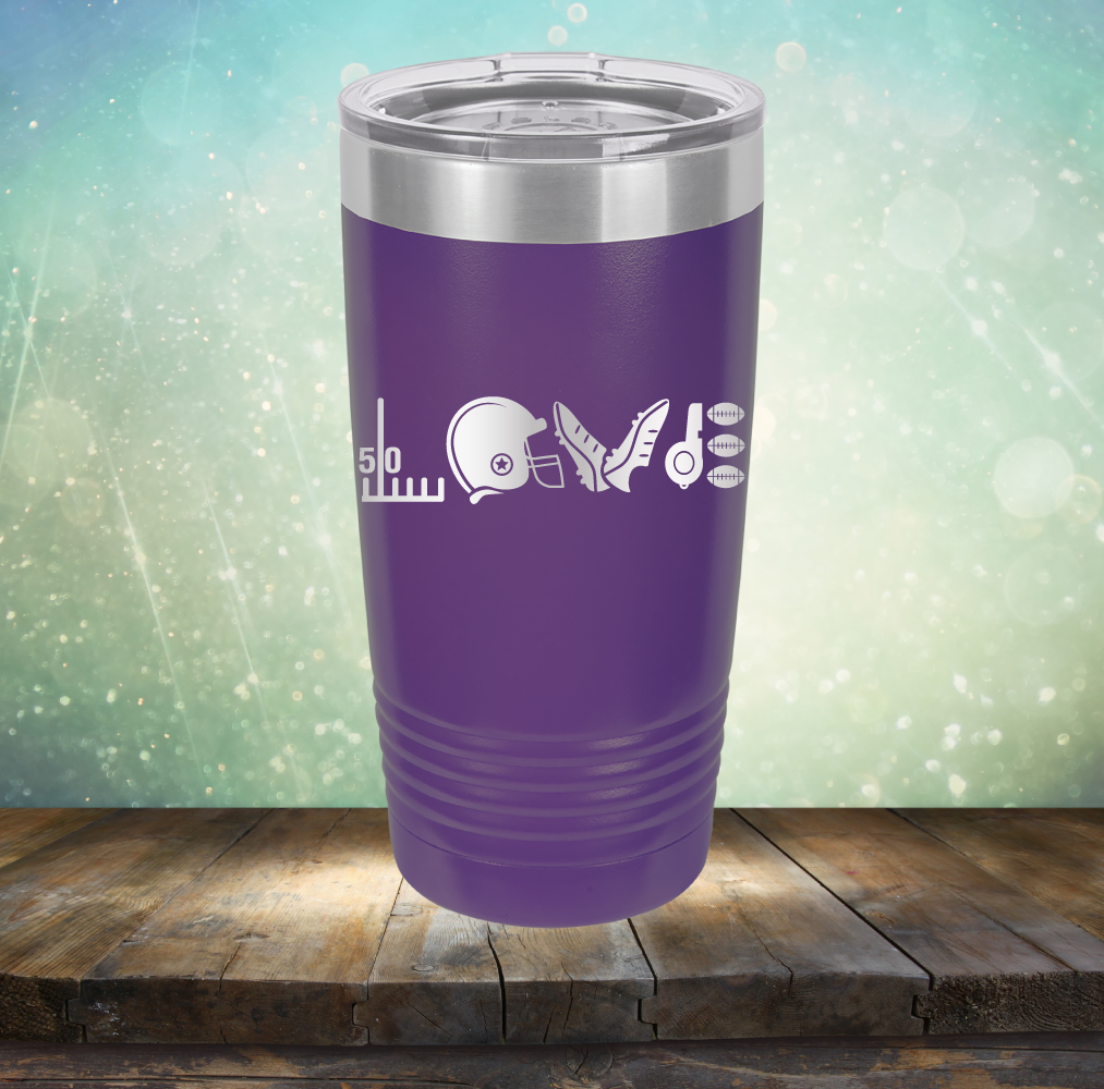 Football Love - Laser Etched Tumbler Mug