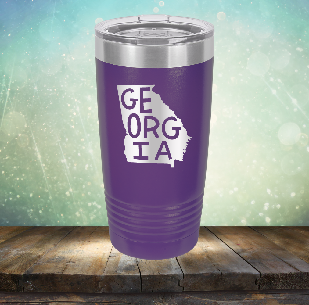 Georgia Outline - Laser Etched Tumbler Mug