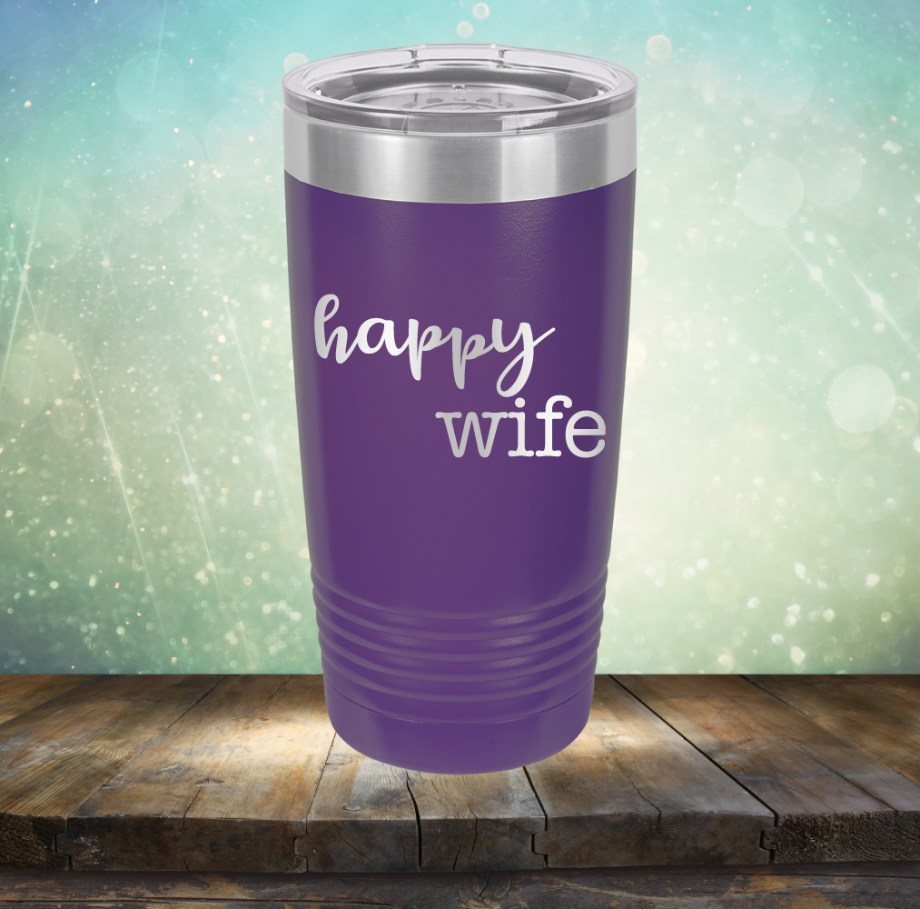 Happy Wife - Laser Etched Tumbler Mug