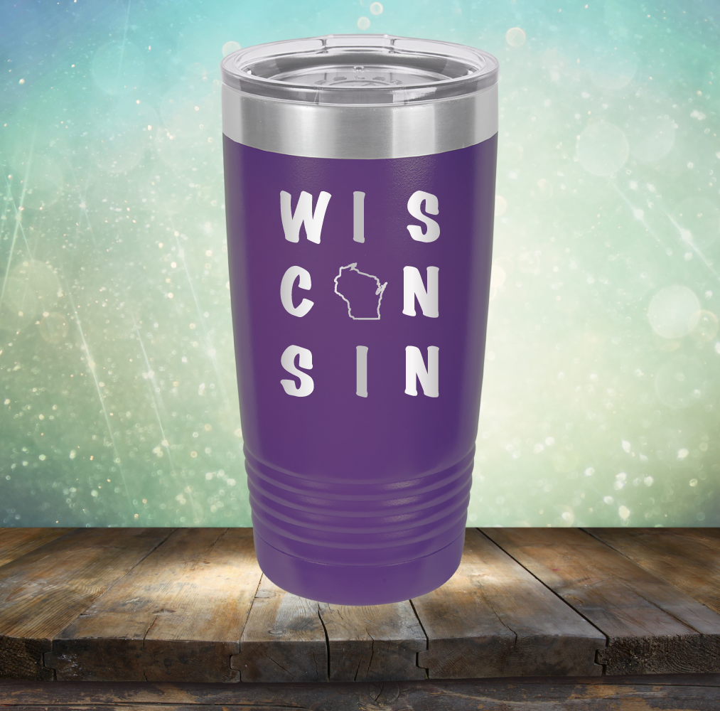 Wisconsin Written Out - Laser Etched Tumbler Mug