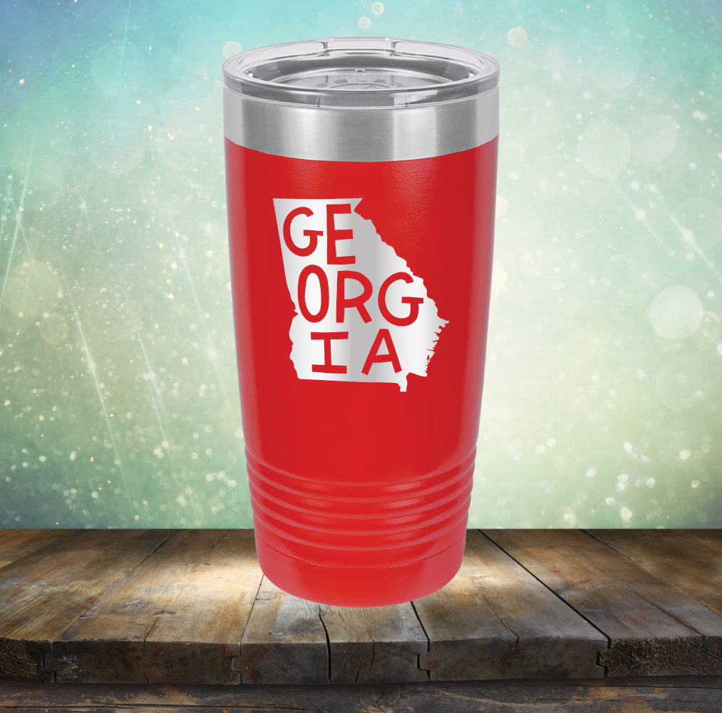 Georgia Outline - Laser Etched Tumbler Mug