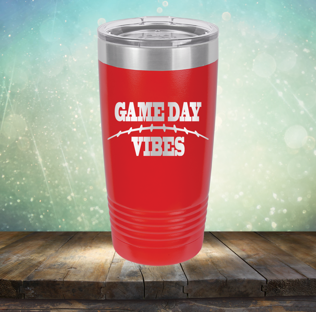 Game Day Vibes Football - Laser Etched Tumbler Mug