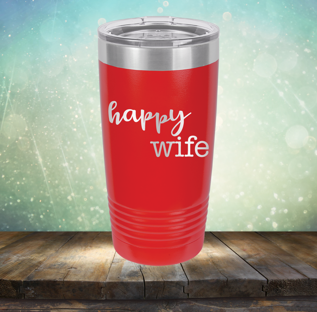 Happy Wife - Laser Etched Tumbler Mug