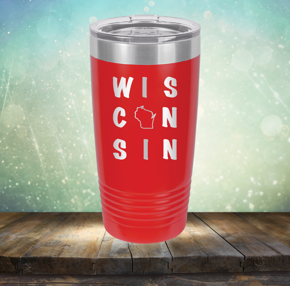 Wisconsin Written Out - Laser Etched Tumbler Mug