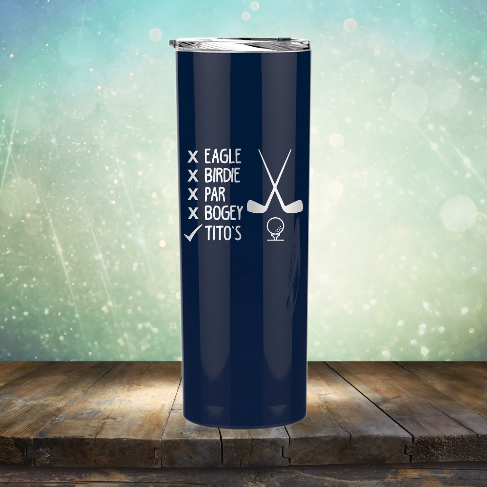 Eagle Birdie Par Bogey Tito&#39;s - Laser Etched Tumbler Mug
