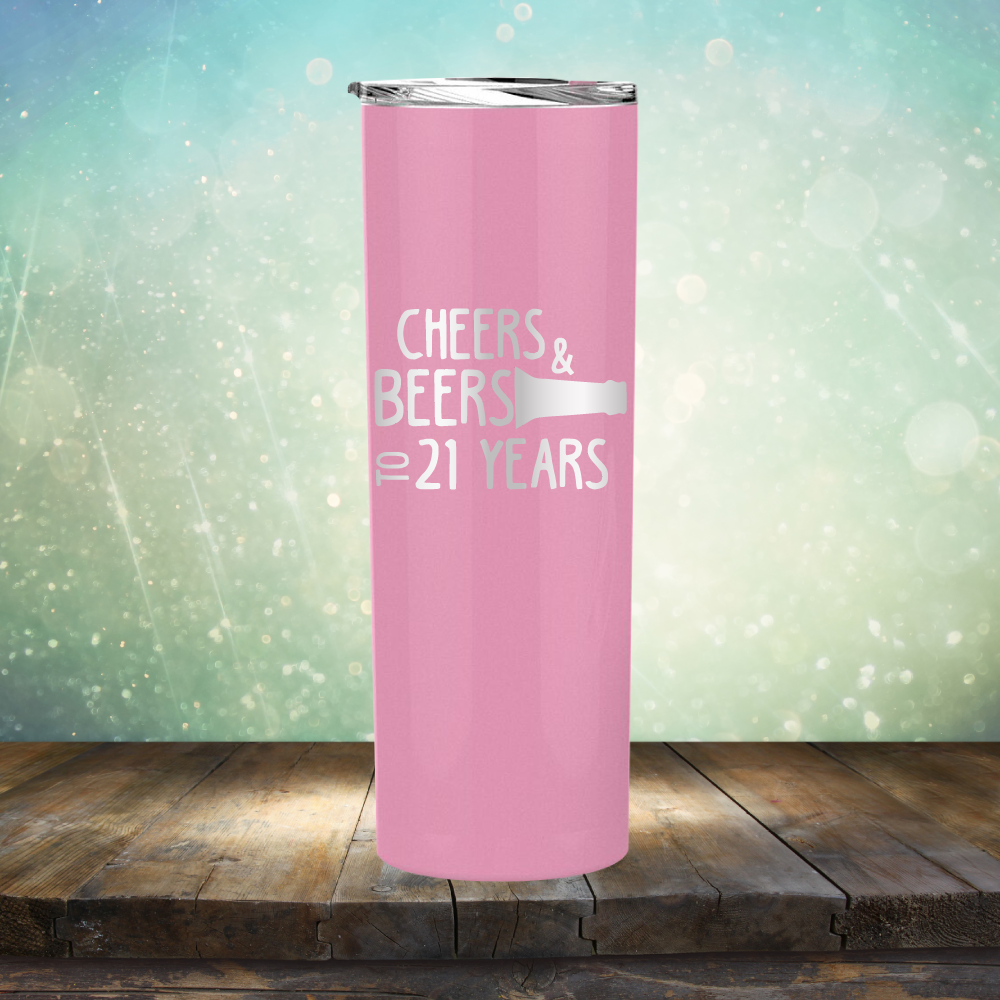 Cheers & Beers to 21 Years - Laser Etched Tumbler Mug