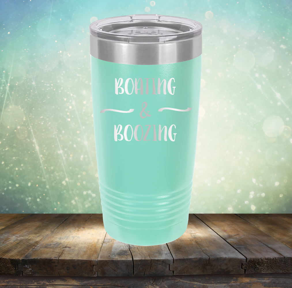 Boating &amp; Boozing - Laser Etched Tumbler Mug