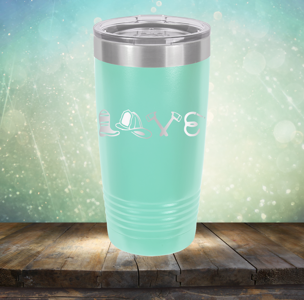 Firefighter Love - Laser Etched Tumbler Mug