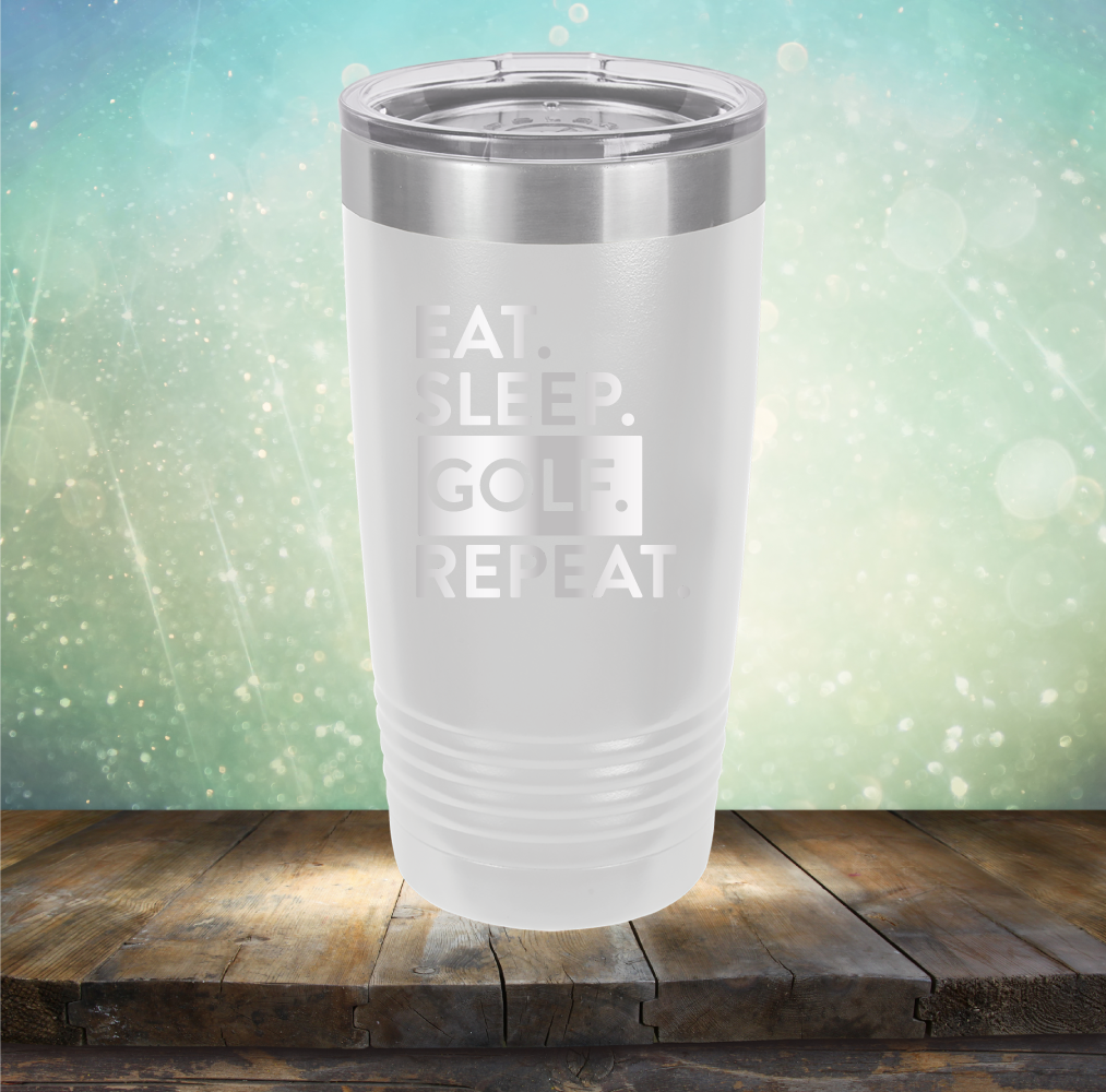 Eat Sleep Golf Repeat - Laser Etched Tumbler Mug