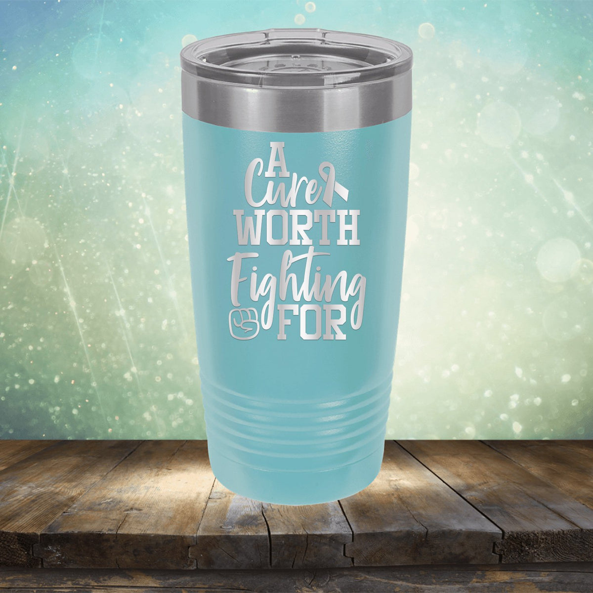 A Cure Worth Fighting For - Laser Etched Tumbler Mug
