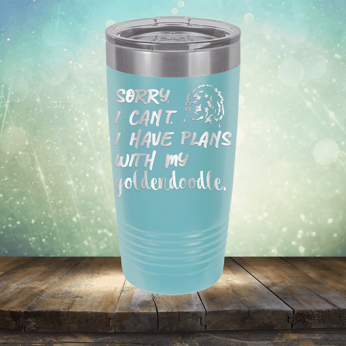 Sorry I Can&#39;t I Have Plans with My Goldendoodle - Laser Etched Tumbler Mug