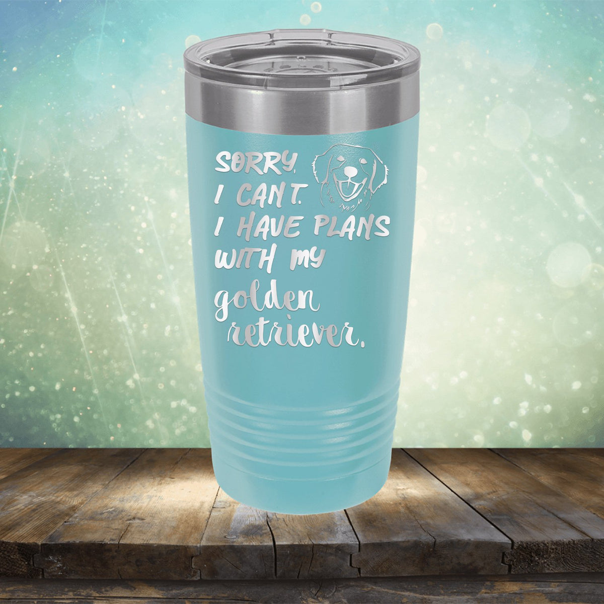 Sorry I Can&#39;t I Have Plans with My Golden Retriever - Laser Etched Tumbler Mug