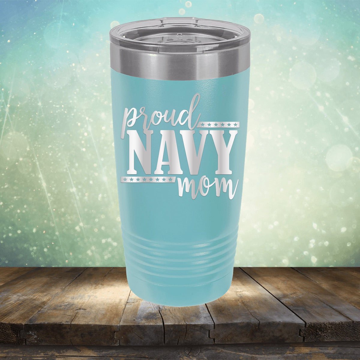 Proud Navy Mom - Laser Etched Tumbler Mug