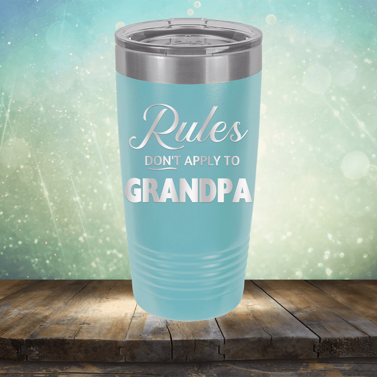 Rules Don&#39;t Apply To Grandpa - Laser Etched Tumbler Mug